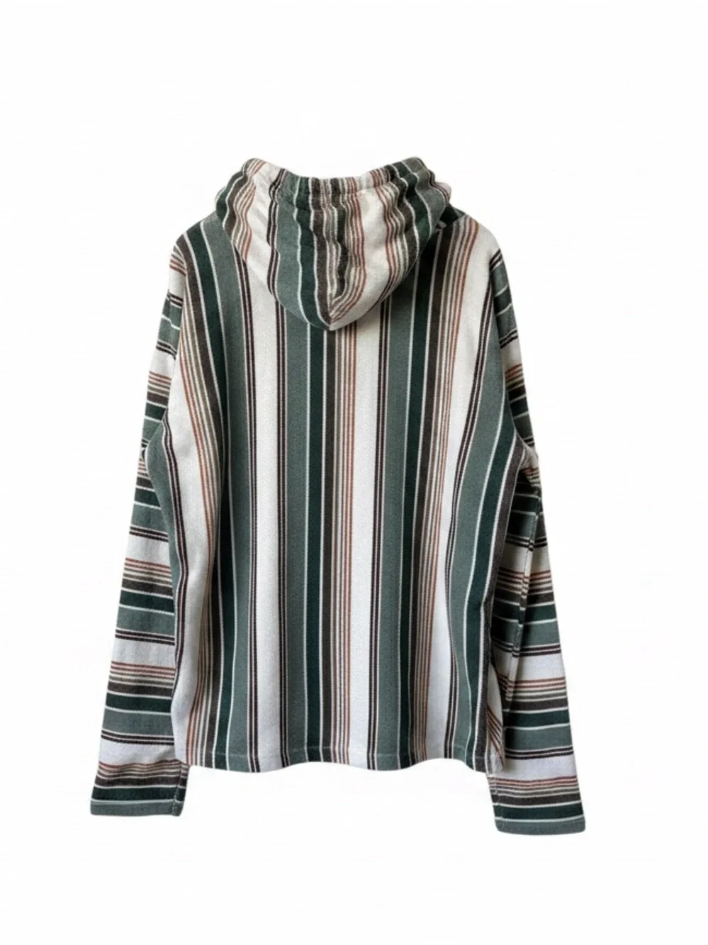Wyoming Striped Hooded Crewneck Sweater - Green Cream